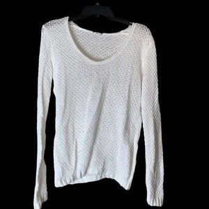 Gap small sweater loose knit long sleeve white